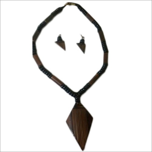 Brown Bamboo Necklace Size: 30 Cm