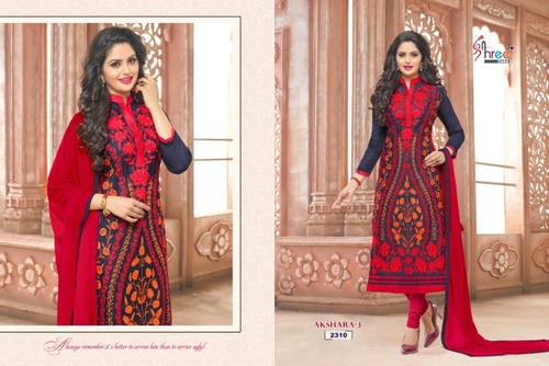 Akshra-3 chanderi Embriodary suit