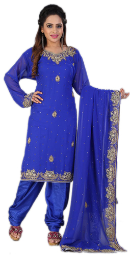 Beaded Work Chiffon Salwar Suit