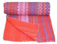 Ikat Print Kantha Quilt