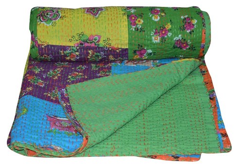 Indian Cotton Patch Work Kantha Quilt