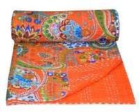 Twin Paisley Print Kantha Quilt Cotton Singal Size Gudari