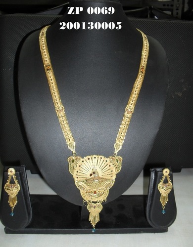 Golden Handmade Long Necklace Design