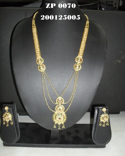Golden Nice Long Necklace Set