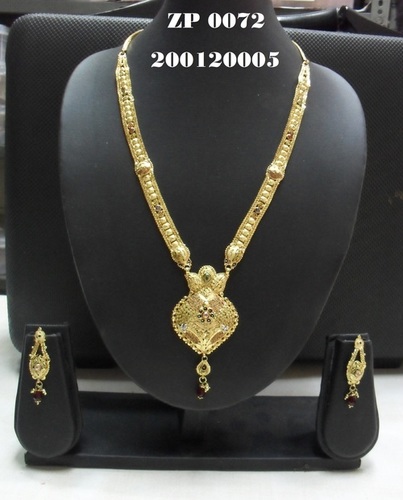 Golden New Design Long Necklace Set