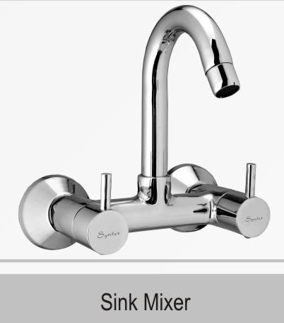 Sink Mixer - Brass, Wall-Mounted, Chrome Finish, 150mm Spout Height, 6L/min Flow Rate | Easy Installation, Durable Design, Water Efficient, Precise Control, Corrosion Resistant, 5-Year Warranty