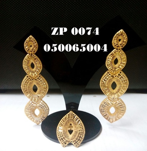 Gold Plated Fancy Earrings - Copper Base with 24CT Gold Deposit | Elegant Design, Perfect for Anniversaries, Engagements, Weddings, and Parties