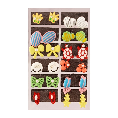 Multi-Colour Accessher Enamel Stud Earring