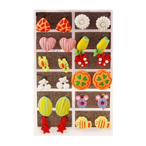 Multi-Colour Enamel Stud Earring For Women (Multi-Colour)