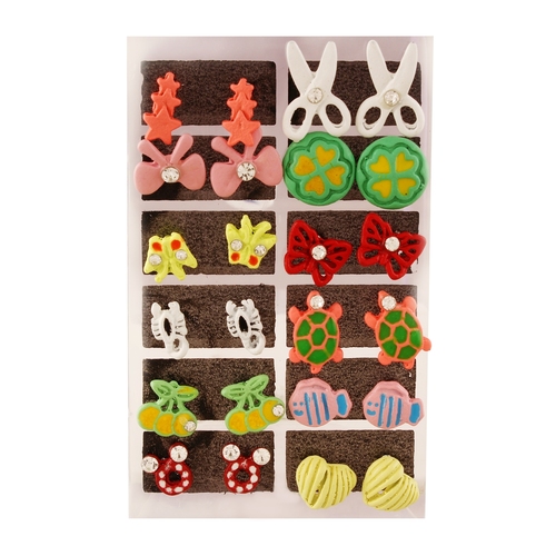 Multi-Colour Enamel Stud Earring For Women (Multi-Colour)