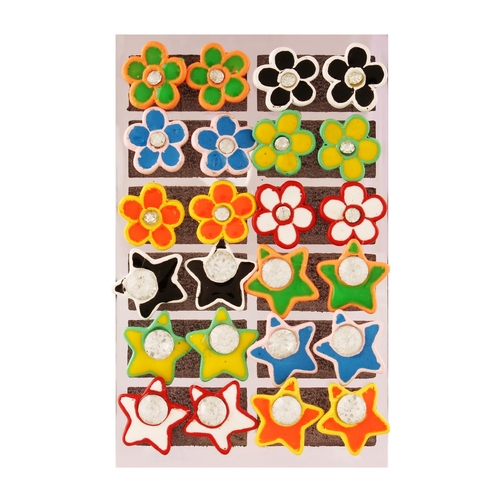 Multi-Colour Enamel Stud Earring For Women (Multi-Colour)