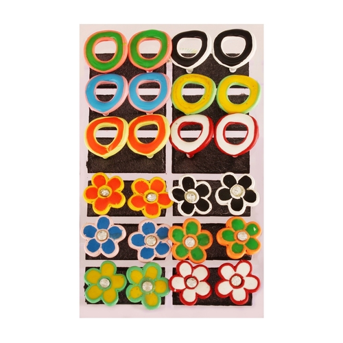 Multi-Colour Enamel Stud Earring For Women