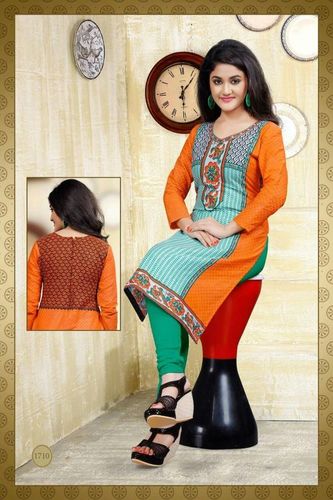 Printed Cotton Kurtis - Vibrant Printed Patterns, Quick Dry & Washable | Perfect for Summer & Winter Daily Wear for Girls