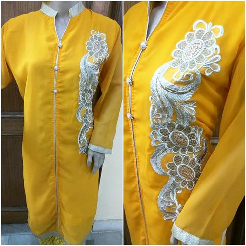Stylish Georgette Kurtis - Georgette Fabric, Sizes S, M, L, XL | Long Sleeve, Washable, Perfect for Summer & Winter Wear