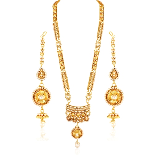 White Golden Plated Pearl Necklace