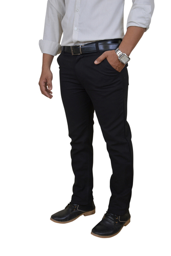Plain Black Cotton Trouser