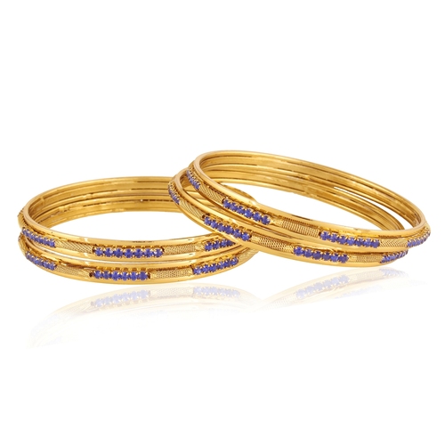 Temple Light Blue Antique Bangle
