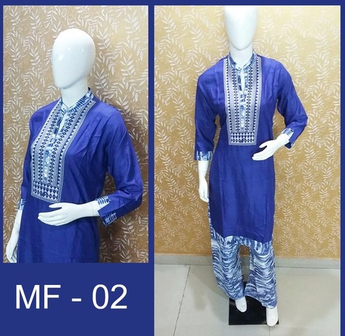 Cotton Rayon Kurti With Plazoo