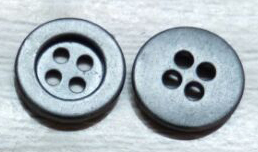Alloy 4 Hole Button - Metal, Round Shape, Black Color | High Durability, Sturdiness, Impeccable Finish