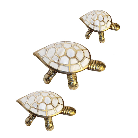 Set Of 3 Feng Shui Brass Turtle Family