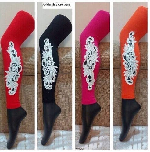 Ankle Side Contract Designer Leggings - Cotton Blend, Sizes L, M, S, XL | Quick Dry, Washable, Perfect for Summer Wear