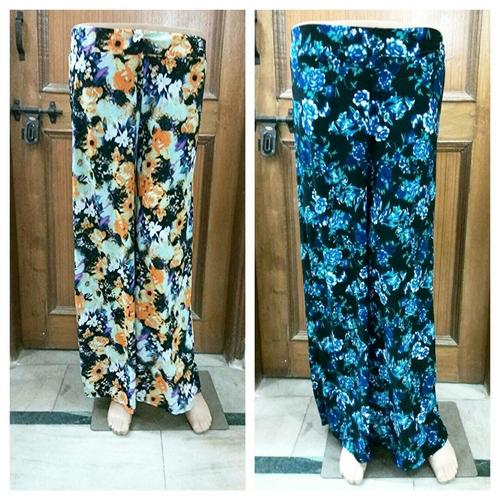 Printed Lycra Palazzo - Available in Sizes S M L XL | Quick Dry Washable Seasonal Comfort for Summer & Winter Wear