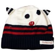 Baby Woolen Cap - Woolen Material, Perfect Fitting Design, White & Black Colors | Very Comfortable for Kids in Winter
