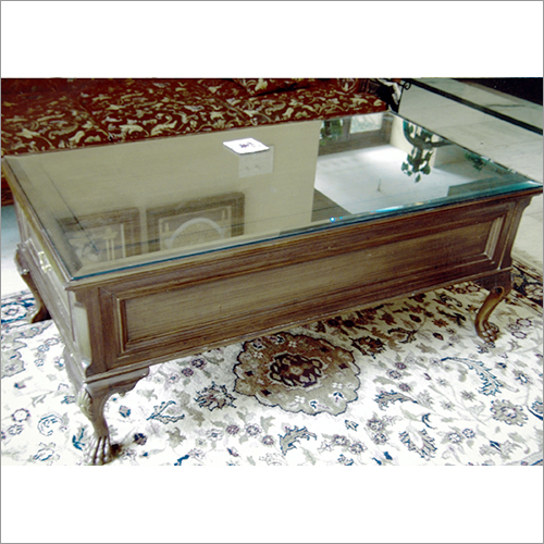 Glass Top Wooden Table