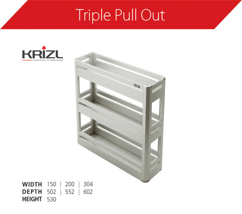 Aluminum Triple Pullout Kitchen Basket - Premium Quality Aluminum | Stylish, Durable Design with Trendy Finish