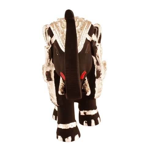 Black Elephant Statue Showpiece - 12x5x10cm | Stunning Black Stone, Auspicious Symbol of Wisdom and Good Fortune