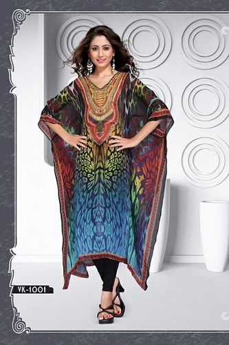 Multicolor Printed Fancy Kaftan