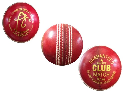 Apg Allum Tanned Red Leather Cricket Ball (Club) Age Group: Adults