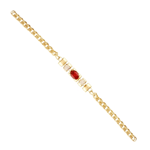 Single Line Red Stone Beautiful Bracelet For Women