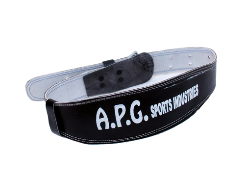 APG Leather Gym Belt Steel Roller Buckle Foam Padded - 4" Wide Durable Fiber Material Waterproof Dustproof Multi-Color Designs