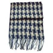 Check Muffler - Wool Blend, Medium Length | Black Checked Pattern, Daily Winter Use