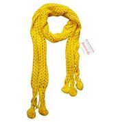Ladies Muffler - Wool, Medium Length | Yellow, Machine Knitted, Plain Pattern for Daily Winter Use