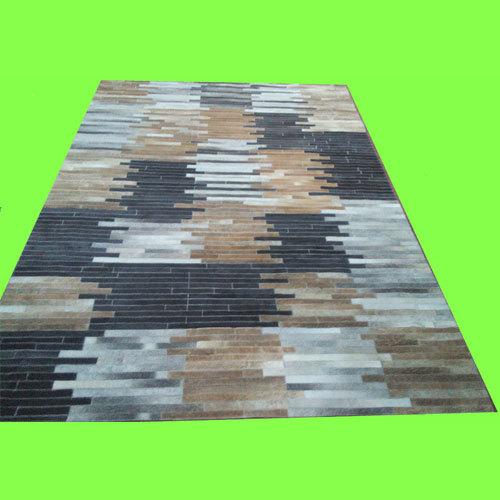 Stylish Leather Patchwork Carpets Easy To Clean