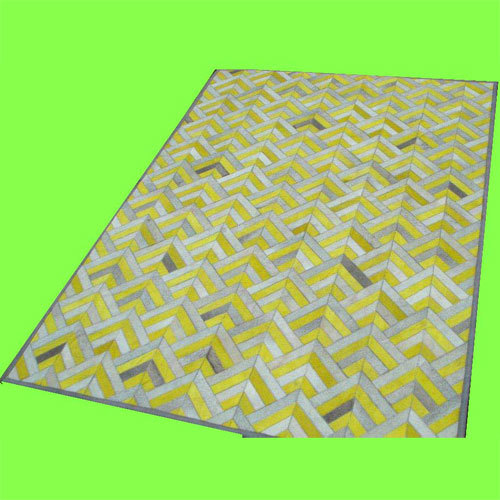 Leather Patchwork Flooring Carpet Easy To Clean
