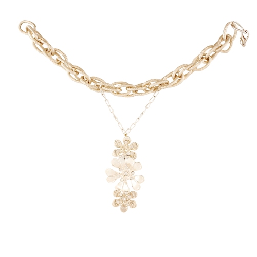 Party Style Silver Pleated Golden Flowers With Ring Hand Chain for Women