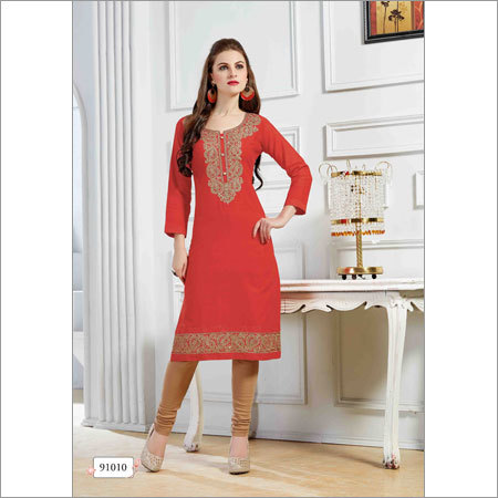 Red Party Wear Kurtis