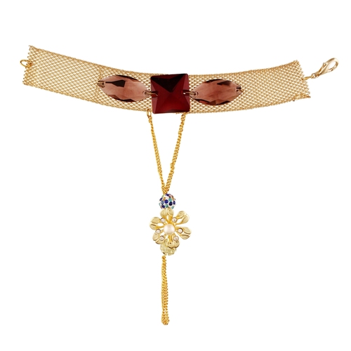 New Red Diamond Golden Flower Bracelet For WomenA 