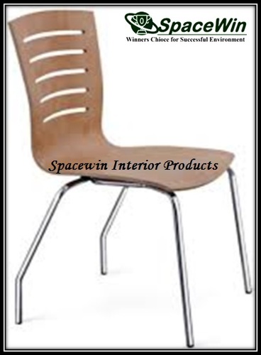 Cafeteria Chair - Wood and Metal, 45x50x80 cm, Brown | Comfortable Seating, Durable Design, Stackable