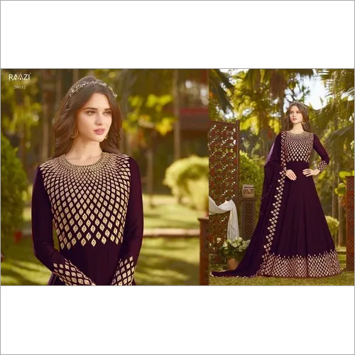 Purple Heavy Anarkali Suit