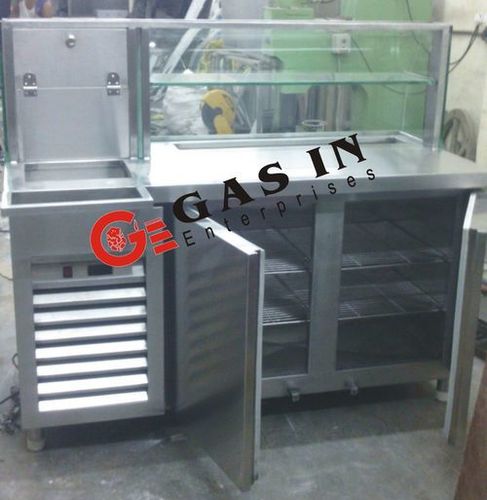 Cold Display Counter - Stainless Steel, 60x27x34+18 Inches | Low Energy Consumption, Excellent Performance, Long Operational Life