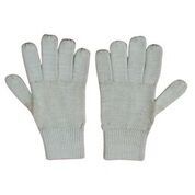 Woolen Household Gloves - Full Finger, Grey Color | Washable, Plain Style for Daily Personal Use