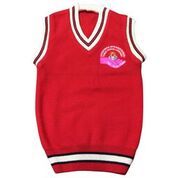 School Sweaters - Woolen Fabric, Sizes S-XXL, Red Color | Washable, Unisex Design, Plain Pattern, Customizable with Logo, Ideal for Winter