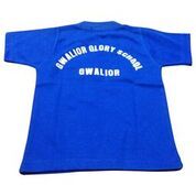 School T-Shirts - Polyester, Sizes S-XXL, Blue | Washable, Printed Pattern, Unisex, Custom Logo, Ideal for Summer Wear
