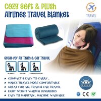 Airline Blanket - Soft Wool Blend, Lightweight 350g | Knitted Hemmed Edges, Solid Color Design, Colorfast And Easy To Wash, Non-allergic For Adults