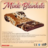Mink Blanket - High Filament Fleece, Queen Size In Brown | Velvety Soft Touch, Stylish Design, Machine Washable