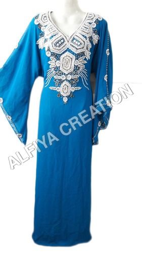 Pearl Work Fancy Moroccan Kaftan Farasha